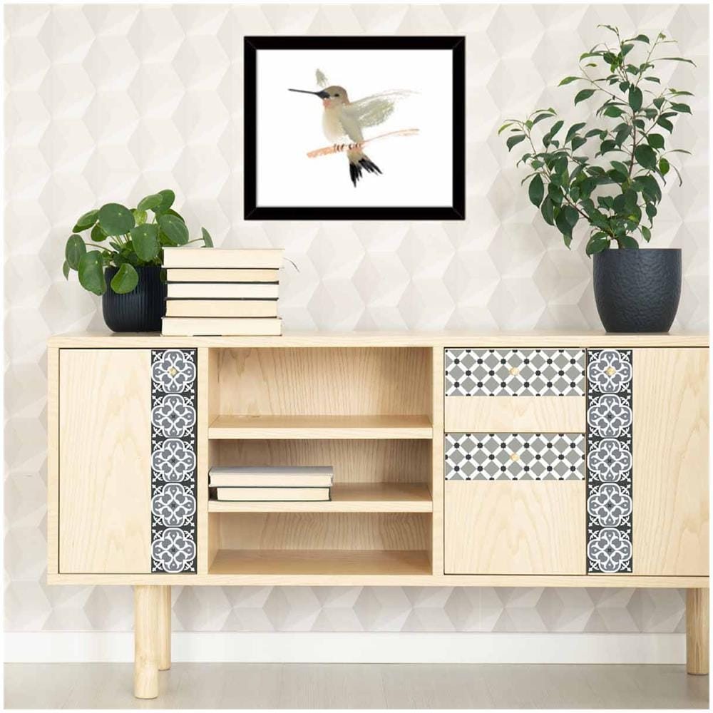 Adesivi Per Piastrelle 15 X 15 Cm - Giglio Nero - Foto 1