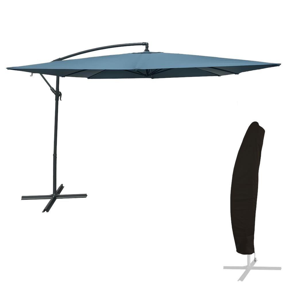 Ombrello Offset Molokai Quadrato 2,7x2,7m Blu Grigio + Copertura - Foto 1