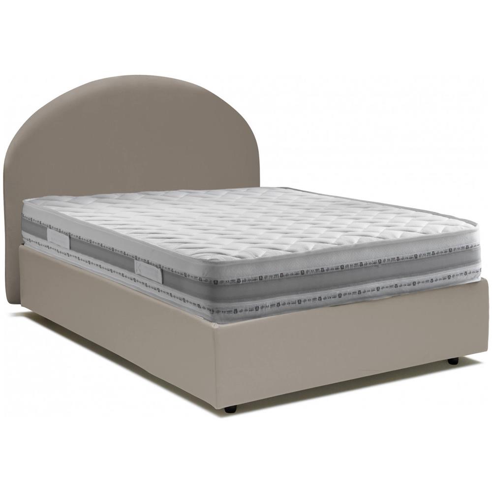 Letto Piazza E Mezza Clotilde, Letto Contenitore Con Rivestimento In Ecopelle, 100% Made In Italy, Apertura Frontale, Adatto Per Materasso Cm 120x190, Tortora - Foto 1