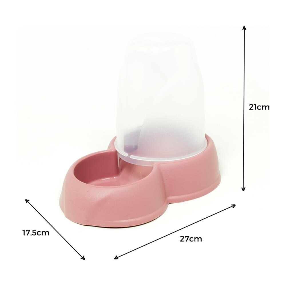 Dispenser Cibo Acqua 1,6L Per Animali Modello 700084 Colore Rosa   - Foto 4