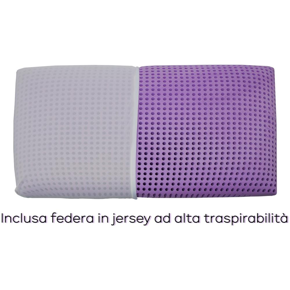 Guanciale Cuscino Letto Memory Anallergico Traspirante Sensation Lavanda - Foto 5