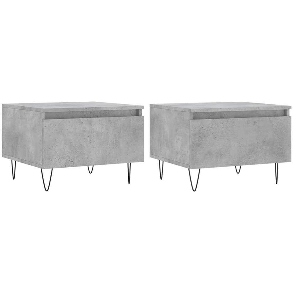 Tavolini Salotto 2pz Grigio Cemento 50x46x35 Legno Multistrato - Foto 2