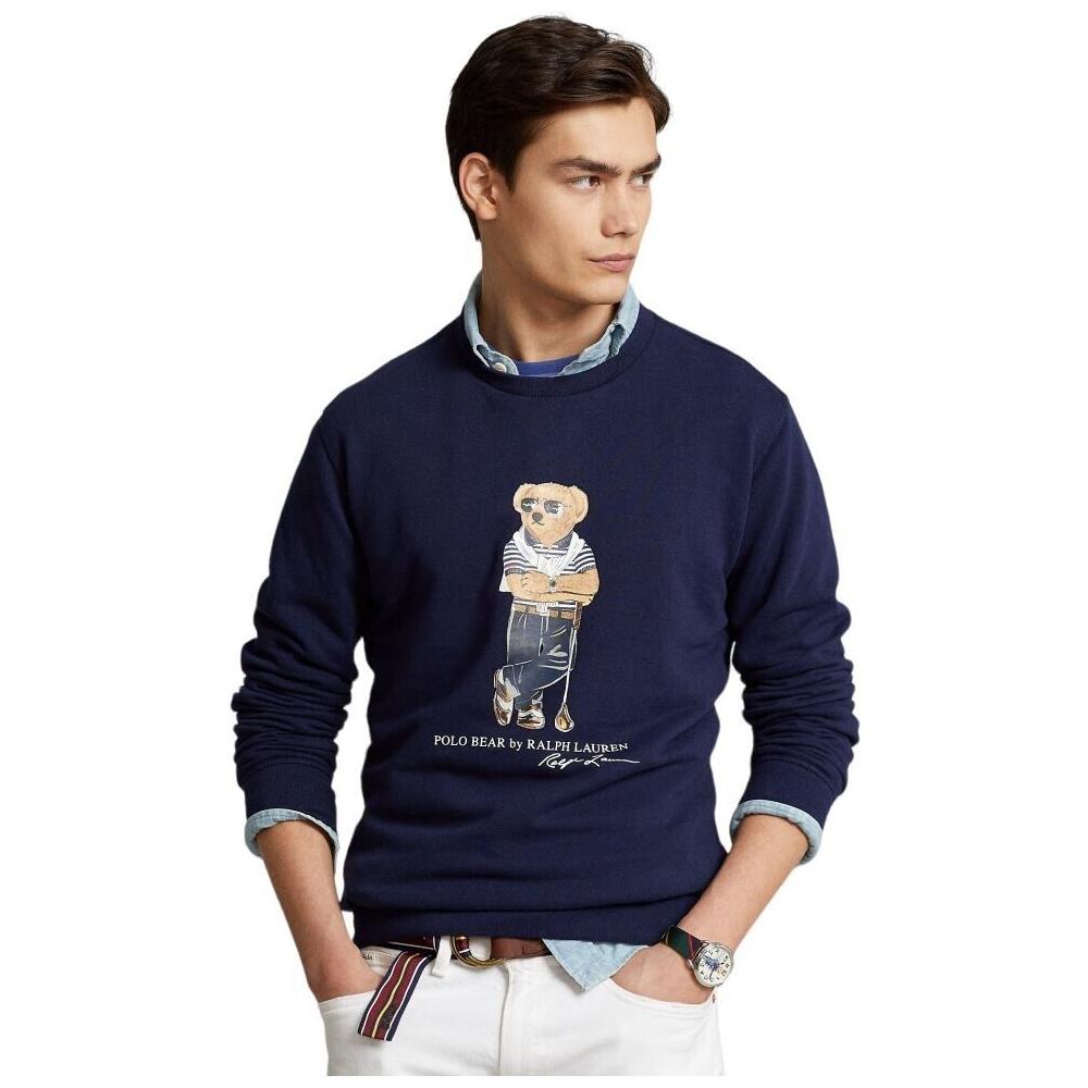 Felpa Uomo Girocollo Orso Polo Bear Orsetto In Cotone Stampa Polo Bear Felpa Senza Cappuccio Orso Ralph Lauren Xxl - Foto 2