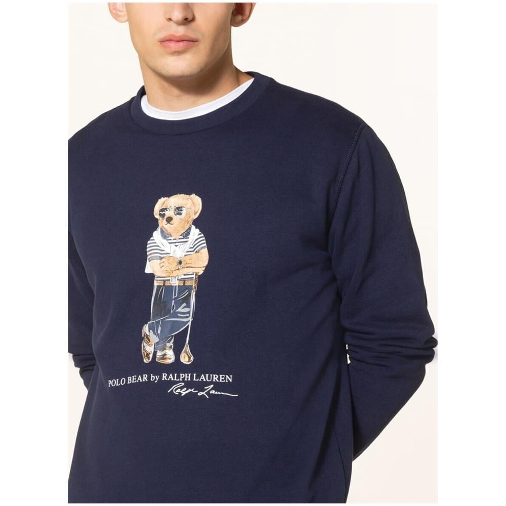Felpa Uomo Girocollo Orso Polo Bear Orsetto In Cotone Stampa Polo Bear Felpa Senza Cappuccio Orso Ralph Lauren Xxl - Foto 3