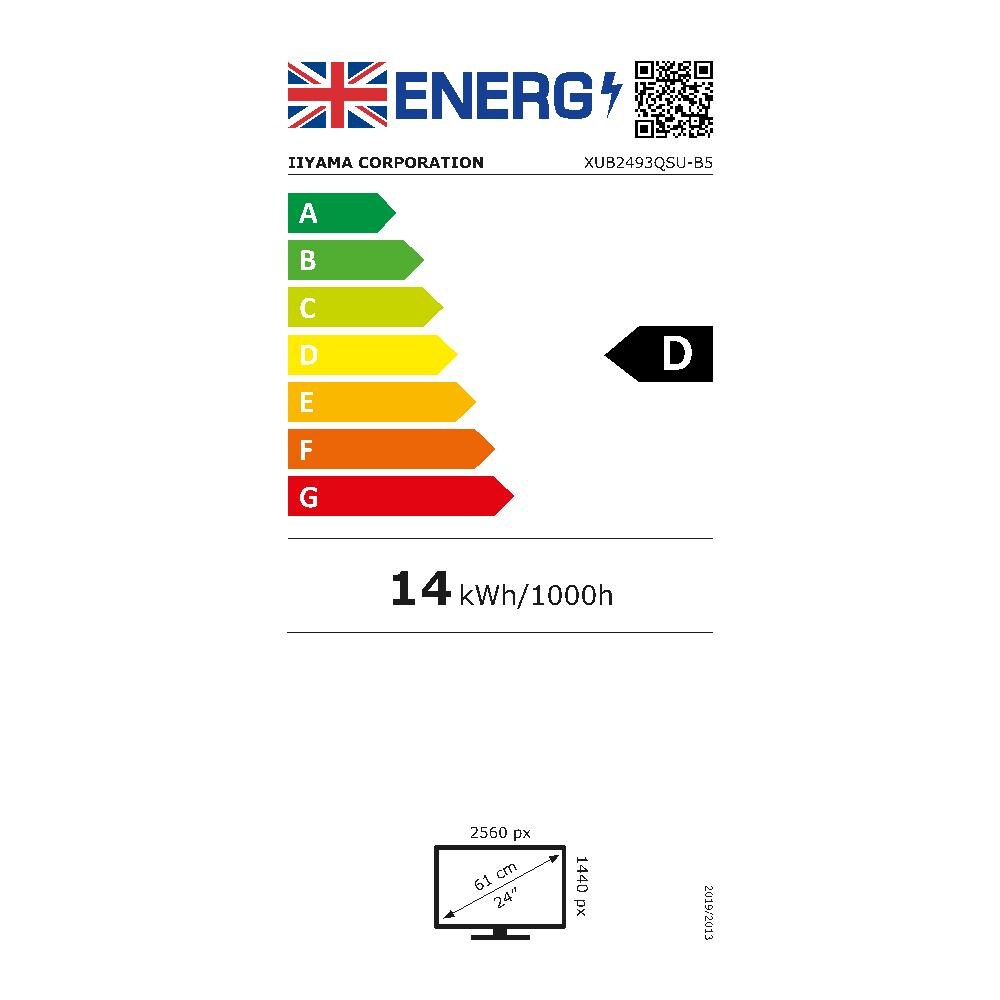 Prolite Xub2493qsu-b5 Monitor Pc 61 Cm (24"") 2560 X 1440 Pixel Wide Quad Hd Led Nero - Foto 3