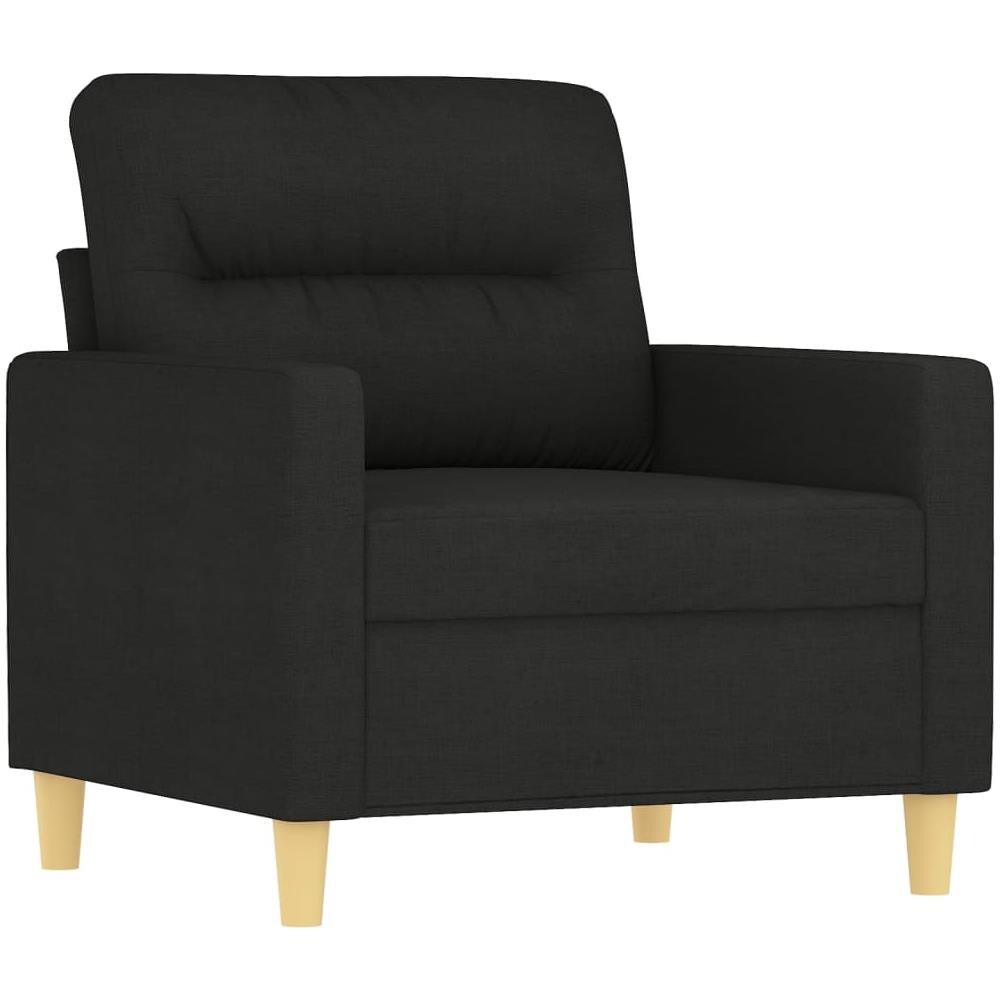 Set Divani 4 Pz Con Cuscini Nero In Tessuto - Foto 3