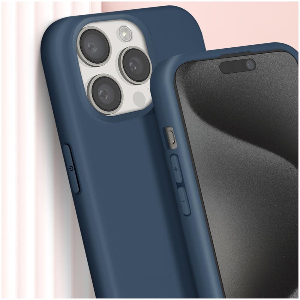 Cover Semirigida Per Iphone 15 Pro Max Cordino Nylon Intrecciato Serie Corda Blu - Foto 5