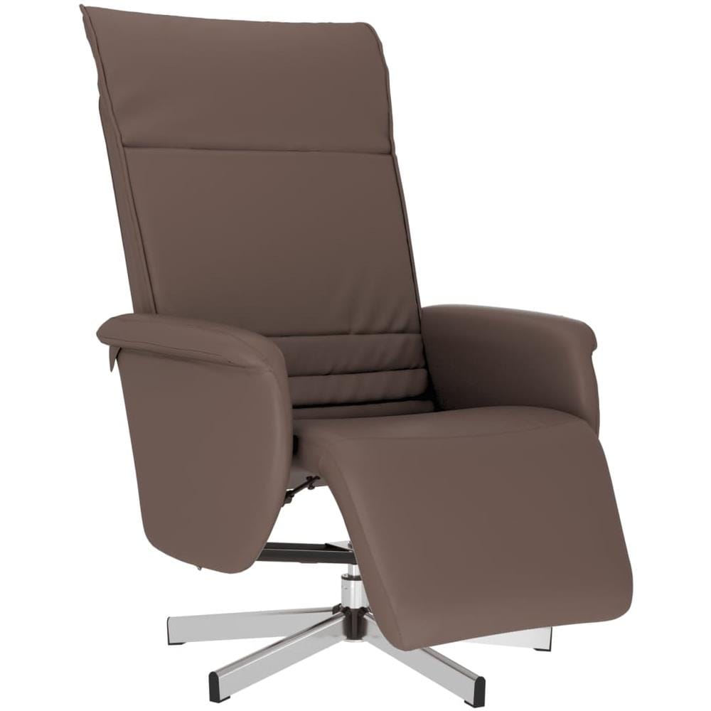 Poltrona Reclinabile Con Poggiapiedi Marrone In Similpelle - Foto 2