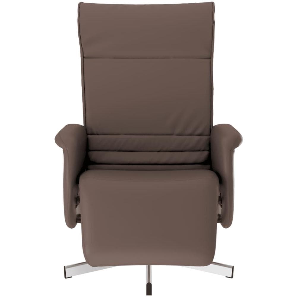 Poltrona Reclinabile Con Poggiapiedi Marrone In Similpelle - Foto 3