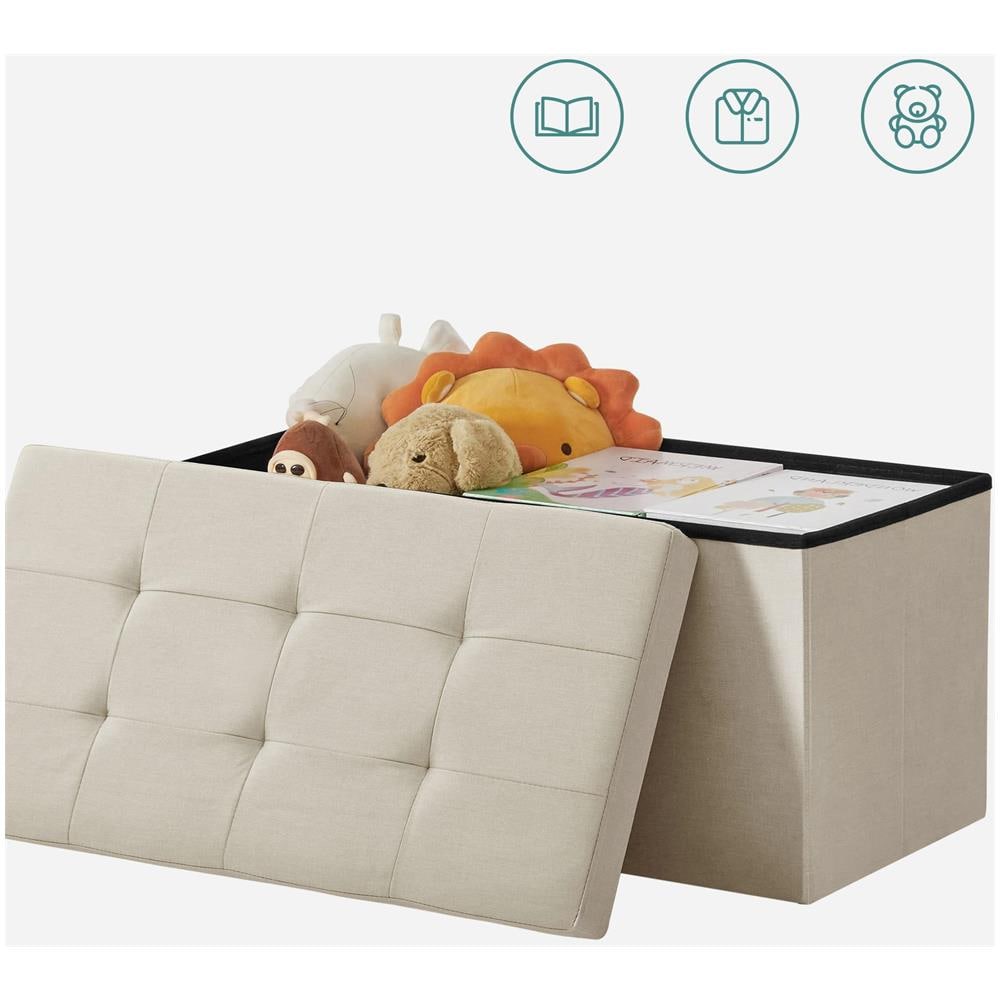 Pouf contenitore beige per uso domestico LSF47BE - Foto 9