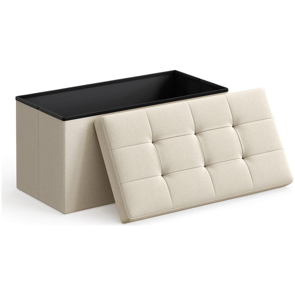 Pouf contenitore beige per uso domestico LSF47BE - Foto 2
