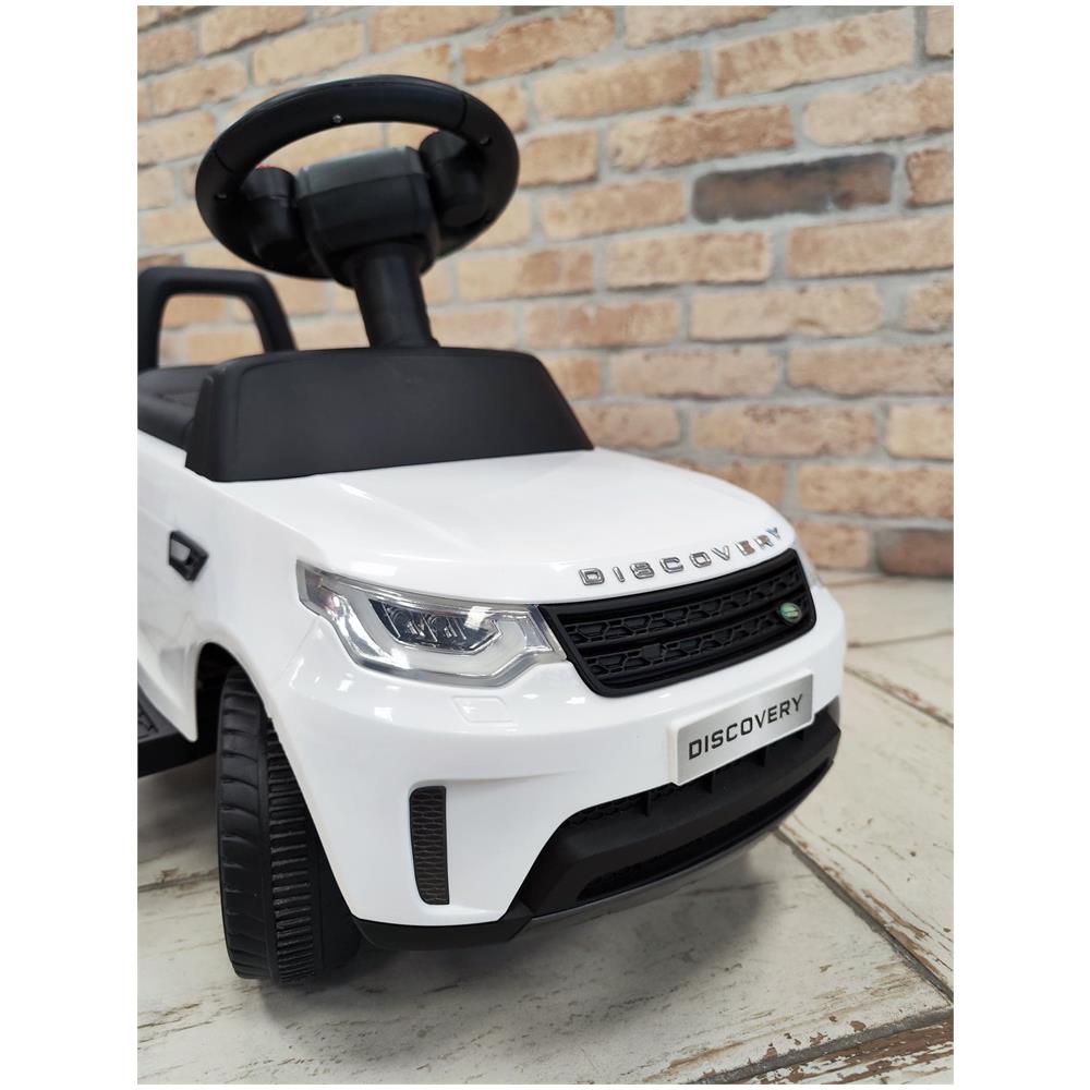 Cavalcabile a batteria, spingi-camminatore, auto 3-in-1 Land Rover Discovery, grande per bambini bianca - Foto 2