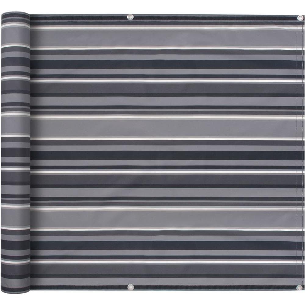 Tenda Da Balcone In Tessuto Oxford 90x400 Cm Grigia A Strisce - Foto 1