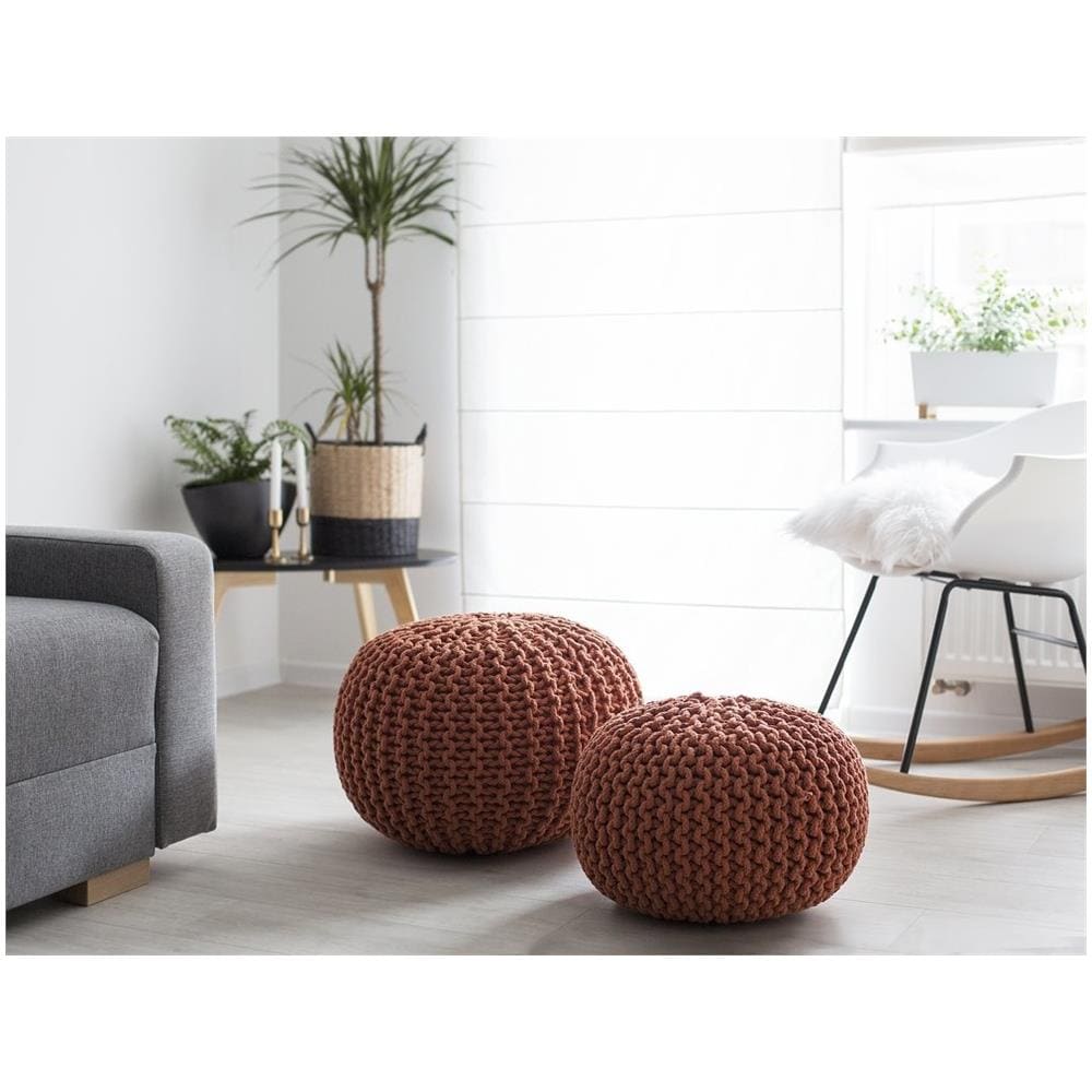 Pouf Poggiapiedi In Tessuto Rame 50 X 35 Cm Conrad - Foto 1