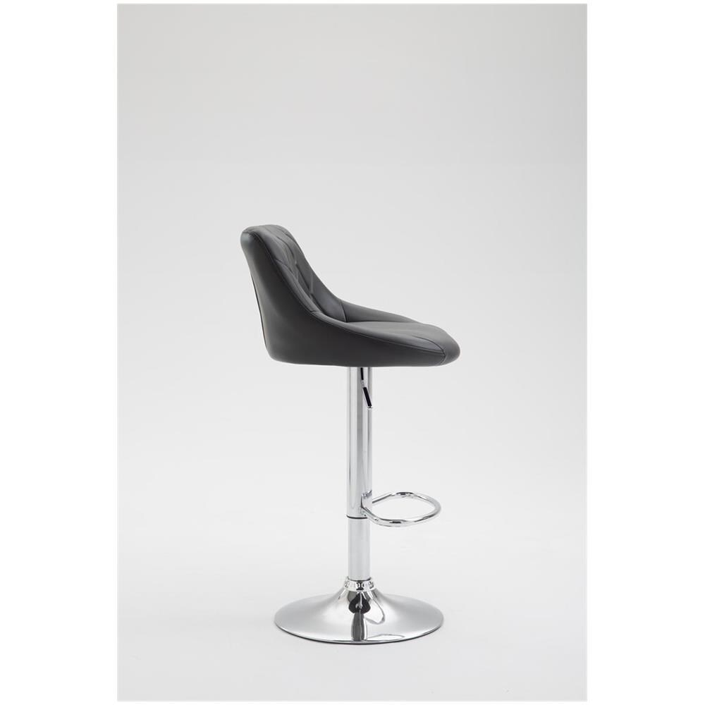 Sgabello Design Lazio In Similpelle I Sgabello Girevole Con Poggiapiedi I Sedia Alta Da Cucina Regolabile 83-104 CM I Sgabello Bar Imbottito Nero - Foto 4