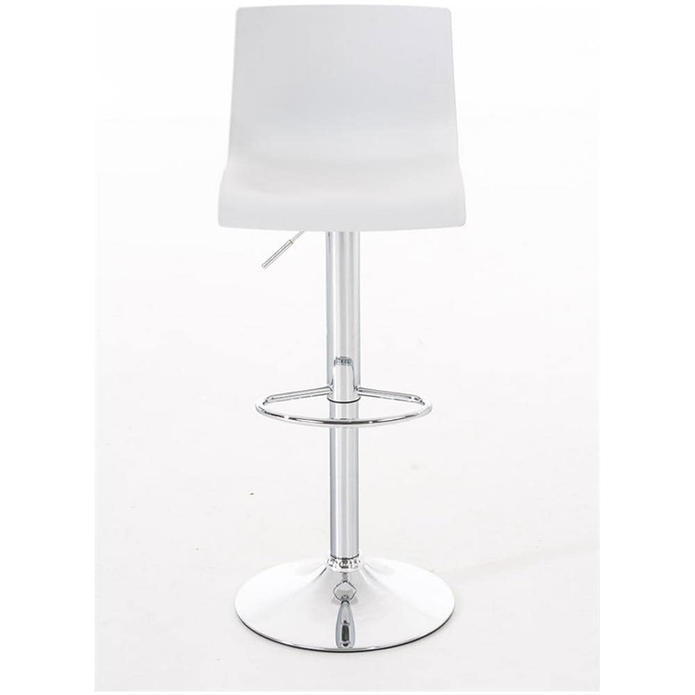 Sgabello Alto Hoover in Polipropilene E Metallo I Sgabello Bar Design Regolabile 59-80 CM I Sedia Sgabello Girevole 360°con Schienale Bianco - Foto 2