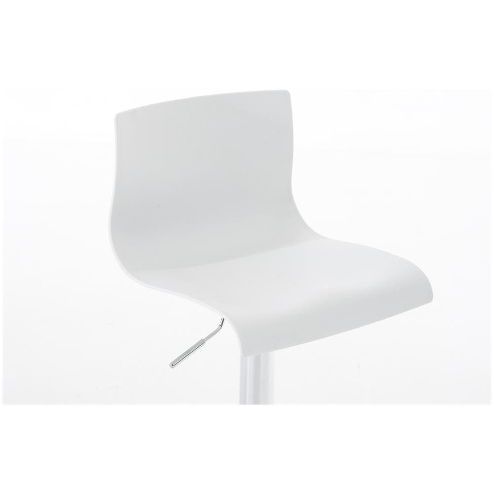 Sgabello Alto Hoover in Polipropilene E Metallo I Sgabello Bar Design Regolabile 59-80 CM I Sedia Sgabello Girevole 360°con Schienale Bianco - Foto 5