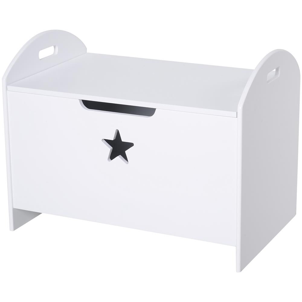 Baule Contenitore Portagiochi Per Cameretta Bambini In Legno Bianco 62 X 40 X 46.5cm - Foto 1