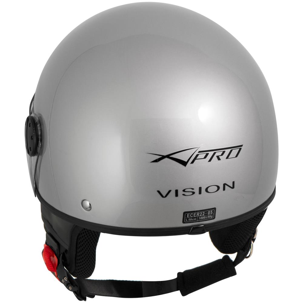 Casco Jet Demi Scooter Moto Omologato Ece 22 Visiera Antigraffio Agento M - Foto 5