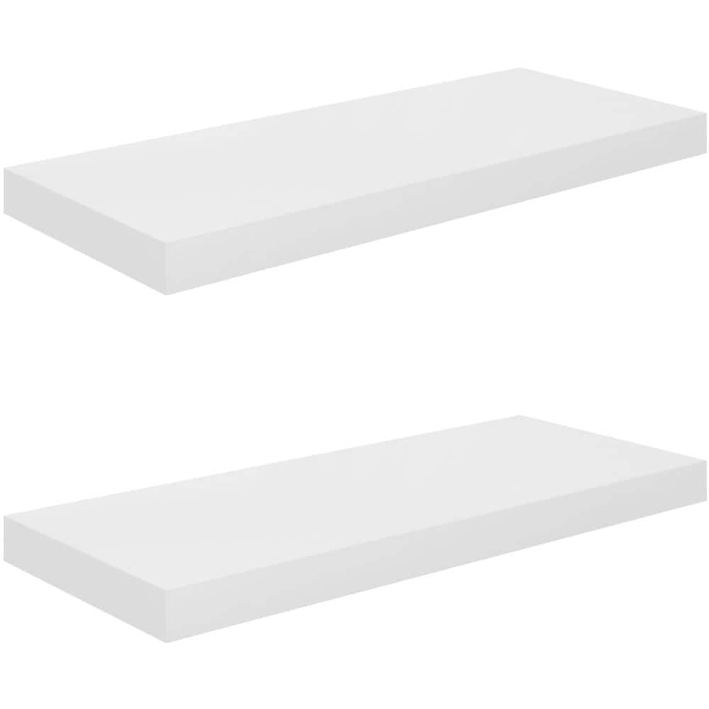 Scaffali A Parete 2 Pz Bianco Lucido 60x23,5x3,8 Cm In Mdf - Foto 2