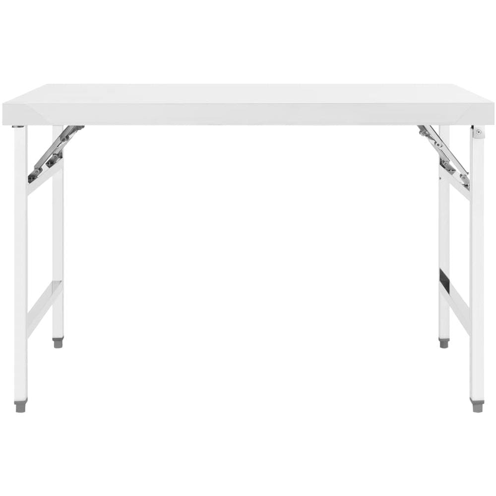 Tavolo da Lavoro Cucina Pieghevole 120x60x80 cm in Acciaio Inox - Foto 3