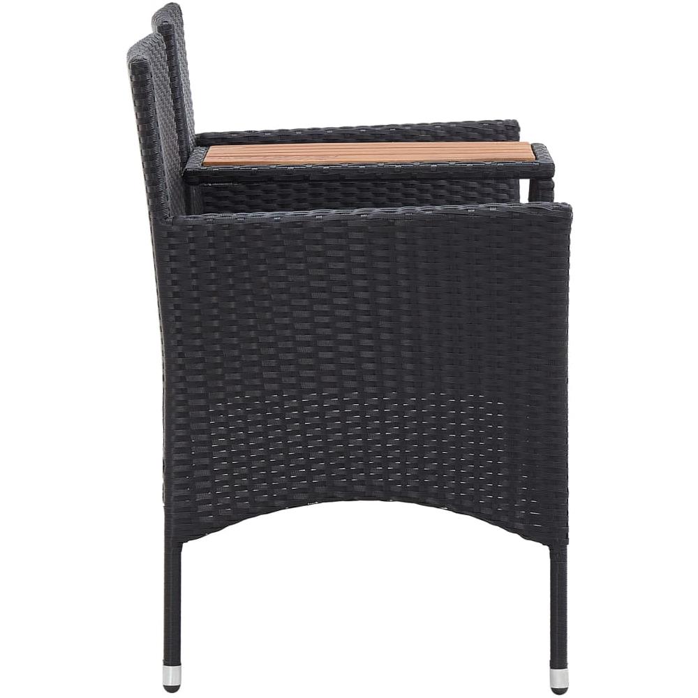 Panca da Giardino a 2 Posti con Tavolino 143 cm Polyrattan Nero - Foto 3