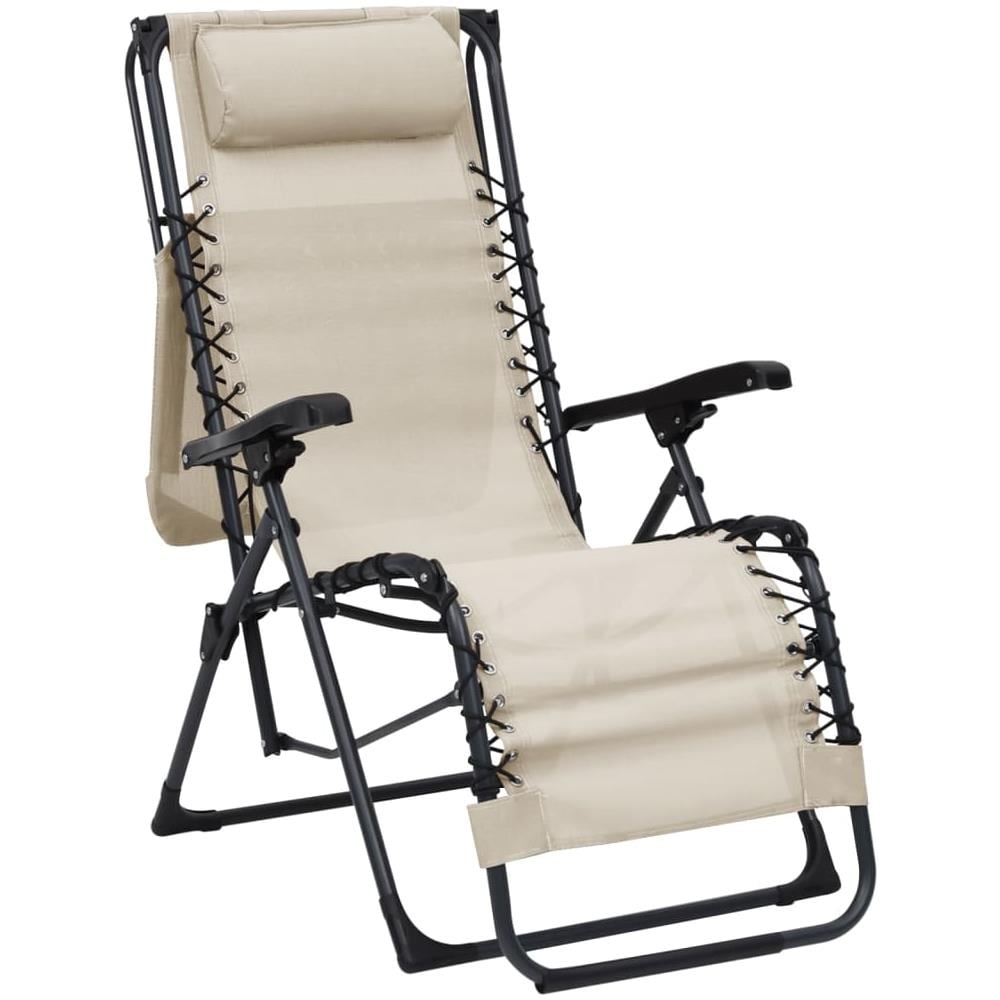 Sdraio Pieghevole in Textilene Crema - Foto 3