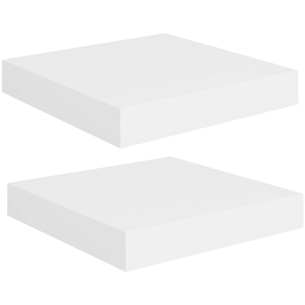 Scaffali a Parete 2 pz Bianco 23x23,5x3,8 cm in MDF - Foto 1