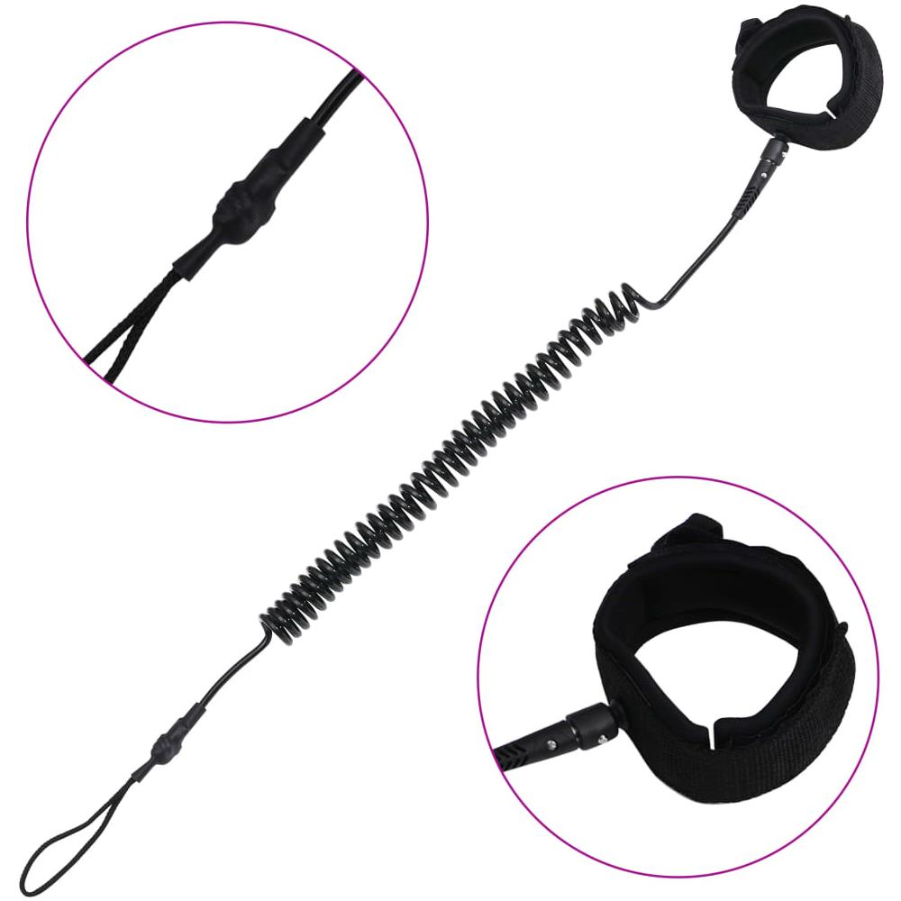 Guinzaglio da SUP a Spirale Nero 10 pollici / 25,4 cm - Foto 2
