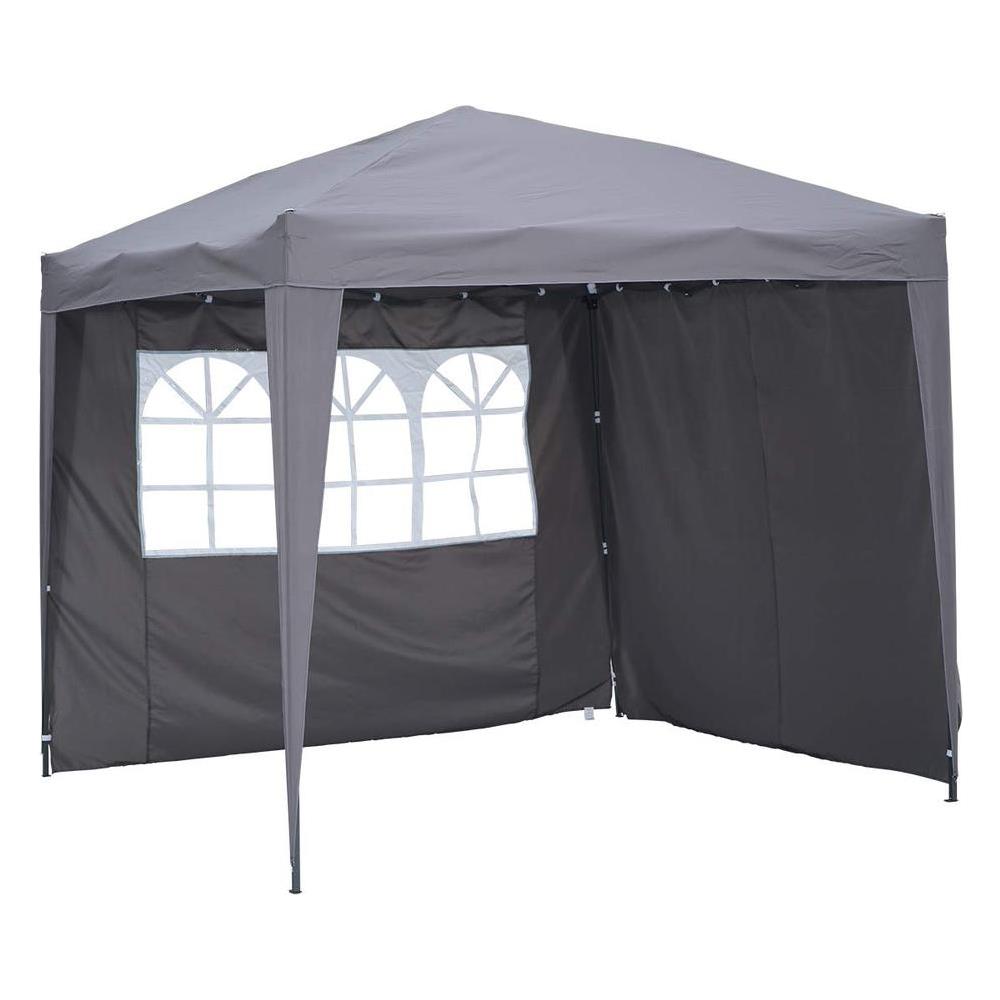 Angel Living Gazebo Pieghevole 2,5x2,5 M Con 2 Pannelli Laterali E Borsa Da Trasporto - Struttura In Acciaio, Tetto Idrorepellente, Protezione UV, Per Giardino E Terrazza