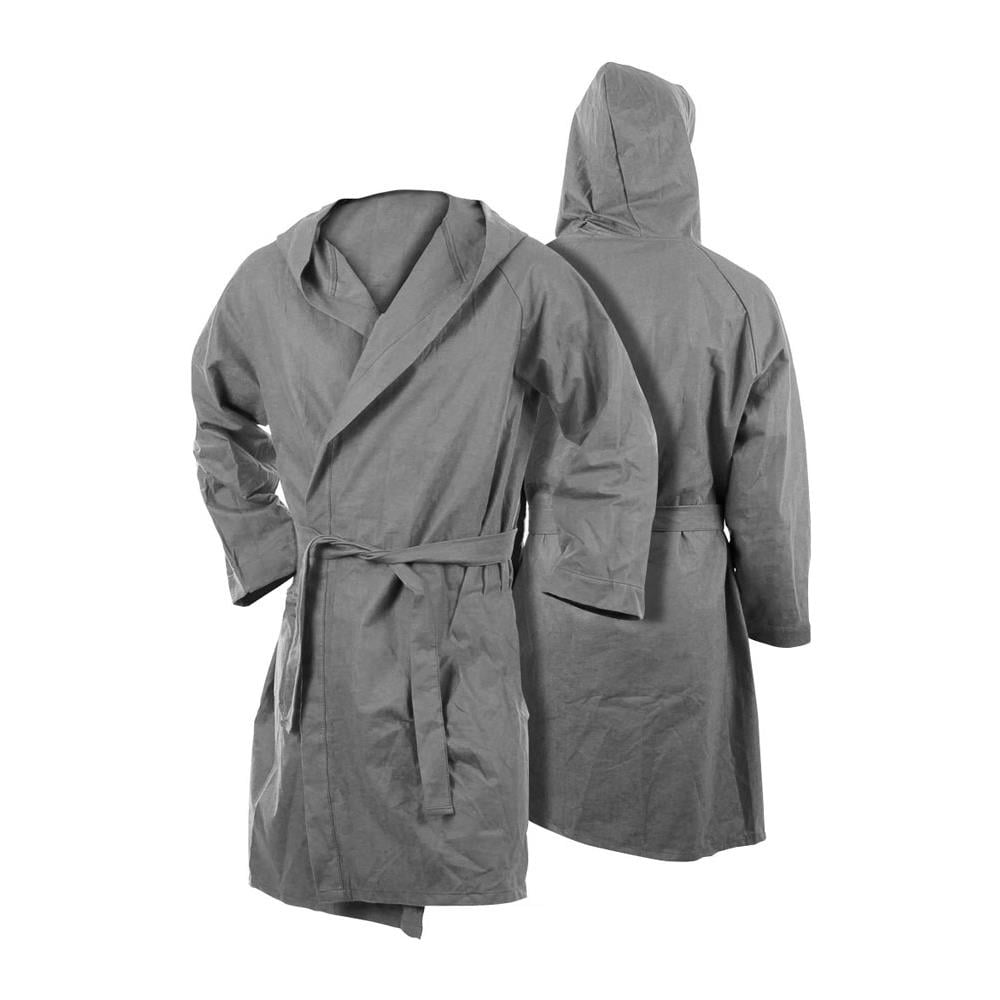 Accappatoio Con Cappuccio In Microfibra Adulto Unisex In Tinta Unita Vari Colori M Grigio - Foto 1