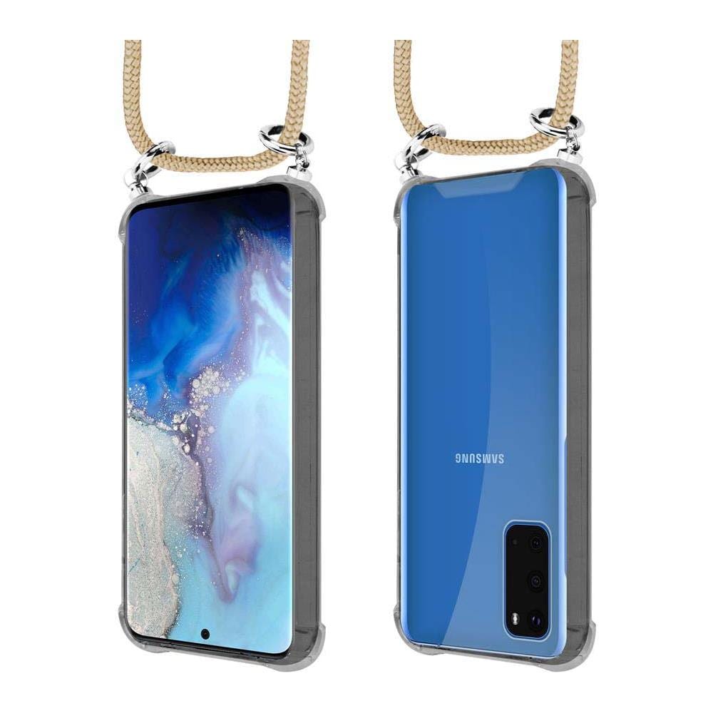 Catena Di Telefoni Cellulari Compatibile Con Samsung Galaxy S20 In Marrone Brillante - Coperchio Protettivo In Silicone Con Anelli D'argento, Cinturino In Corda E Custodia Staccabile - Foto 8