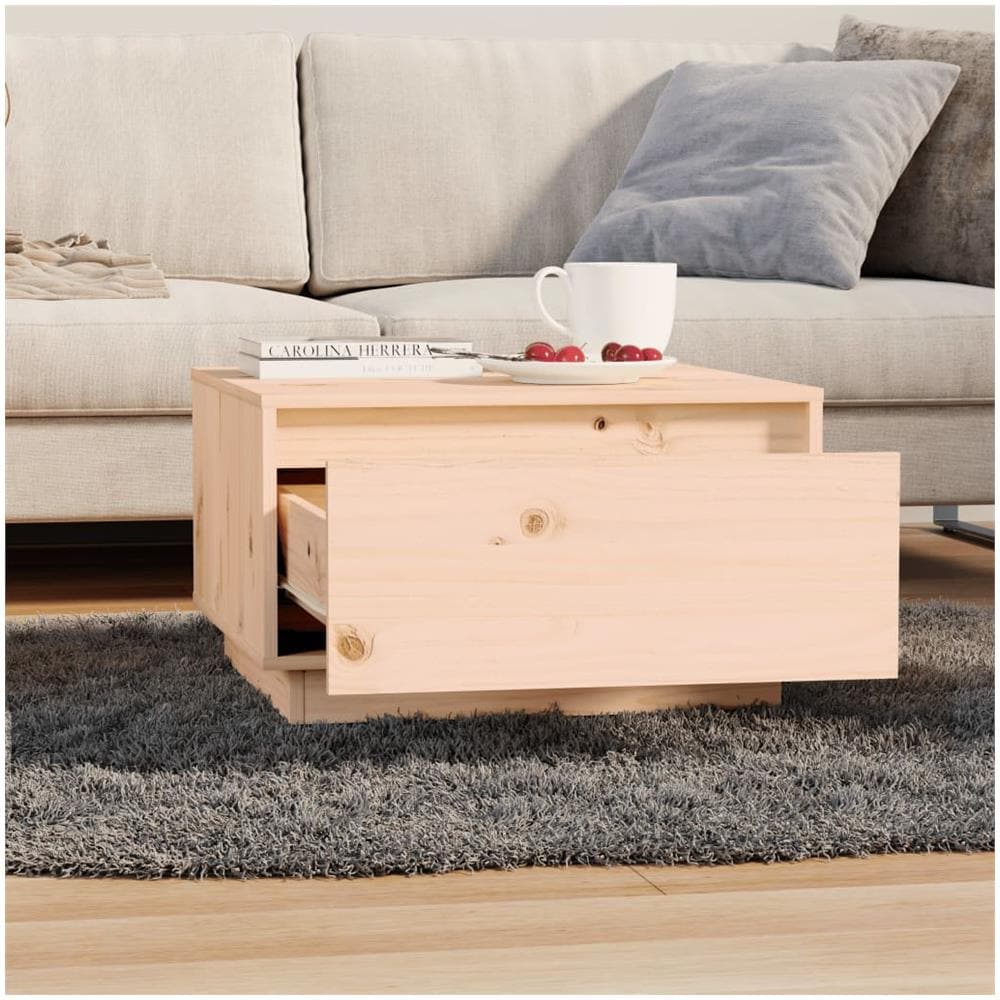 Tavolino Da Salotto 55x56x32 Cm Legno Massello Di Pino - Foto 3