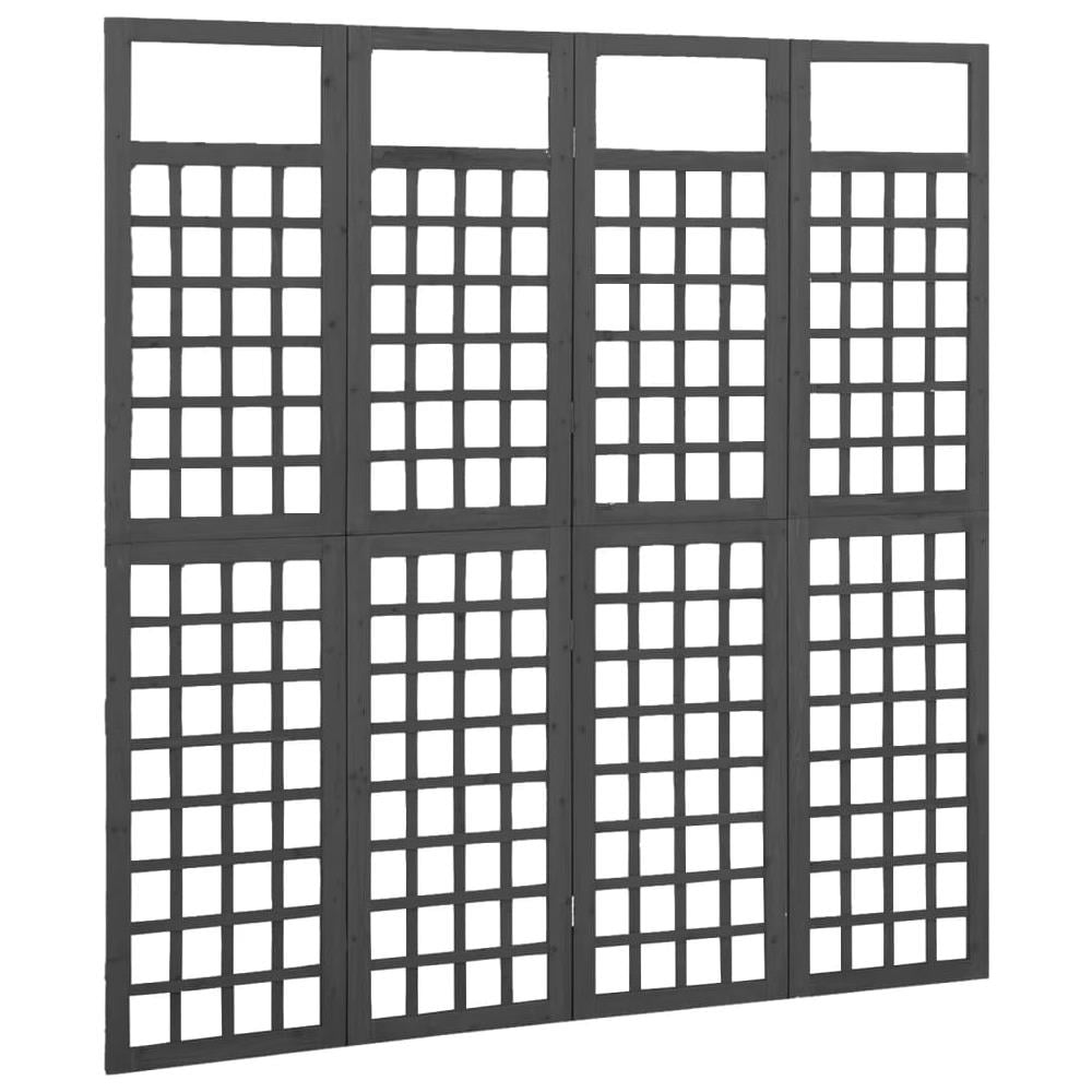 Divisorio a 4 Pannelli Legno Massello di Abete Nero 161x180 cm - Foto 2