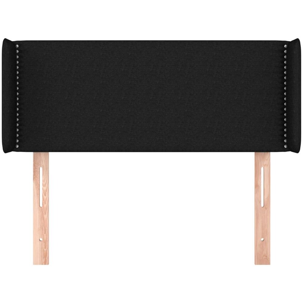 Testiera Ad Orecchio Nera 83x16x78/88 Cm In Tessuto - Foto 3