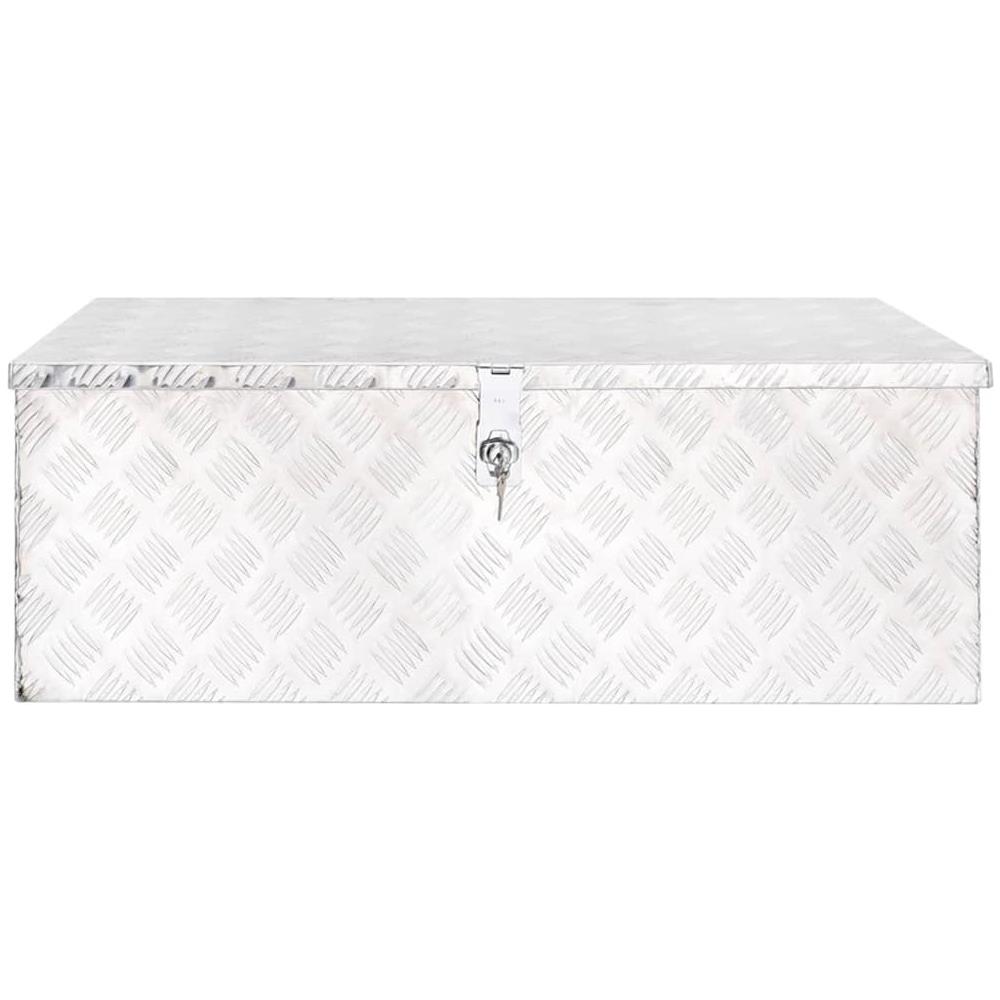 Contenitore Portaoggetti Argento 90x47x33,5 Cm In Alluminio - Foto 2