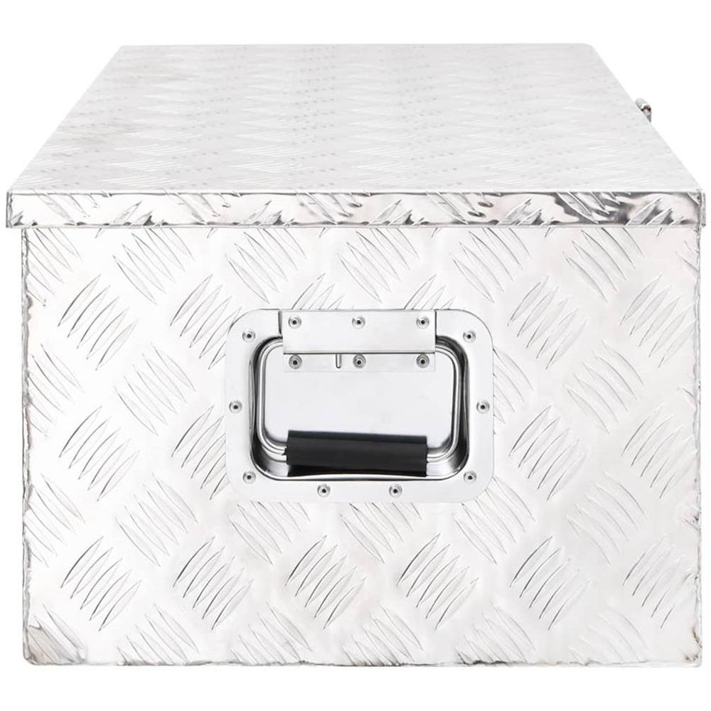 Contenitore Portaoggetti Argento 90x47x33,5 Cm In Alluminio - Foto 3