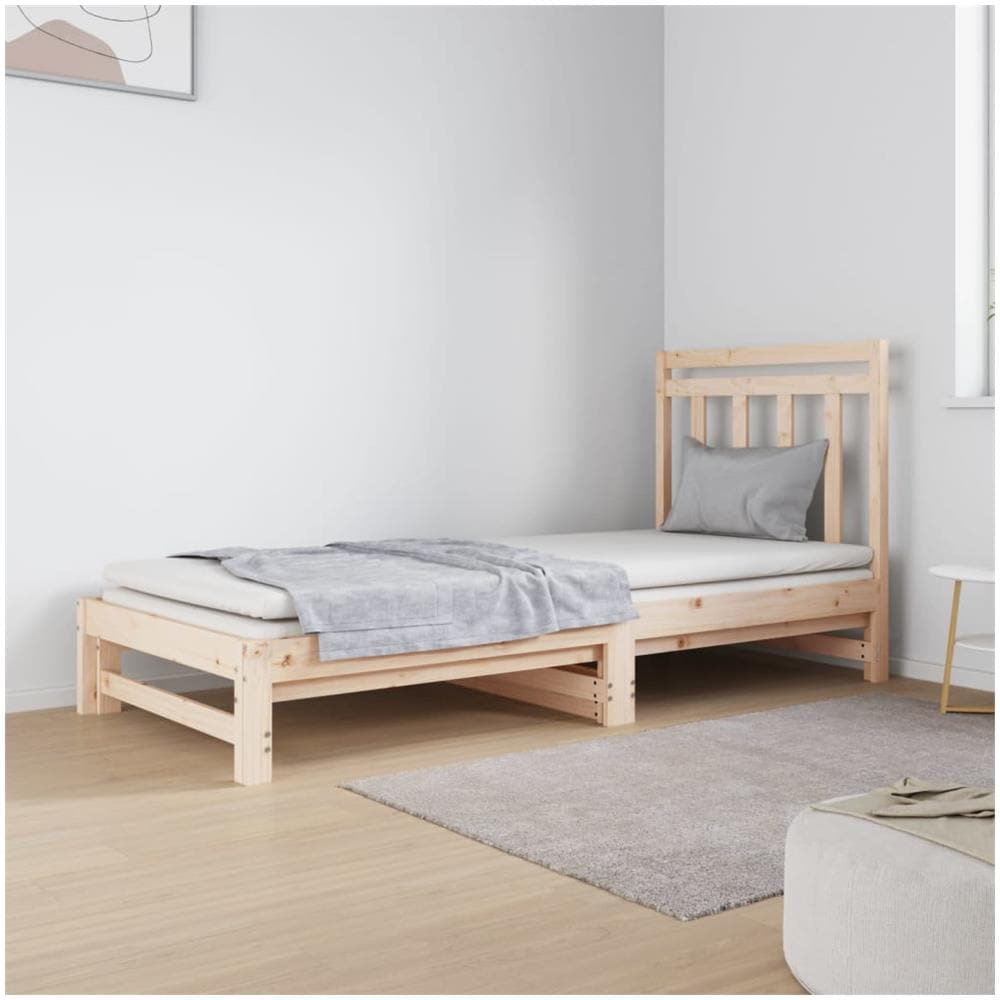 Dormeuse Estraibile 2x (90x190) Cm Legno Massello Di Pino - Foto 1