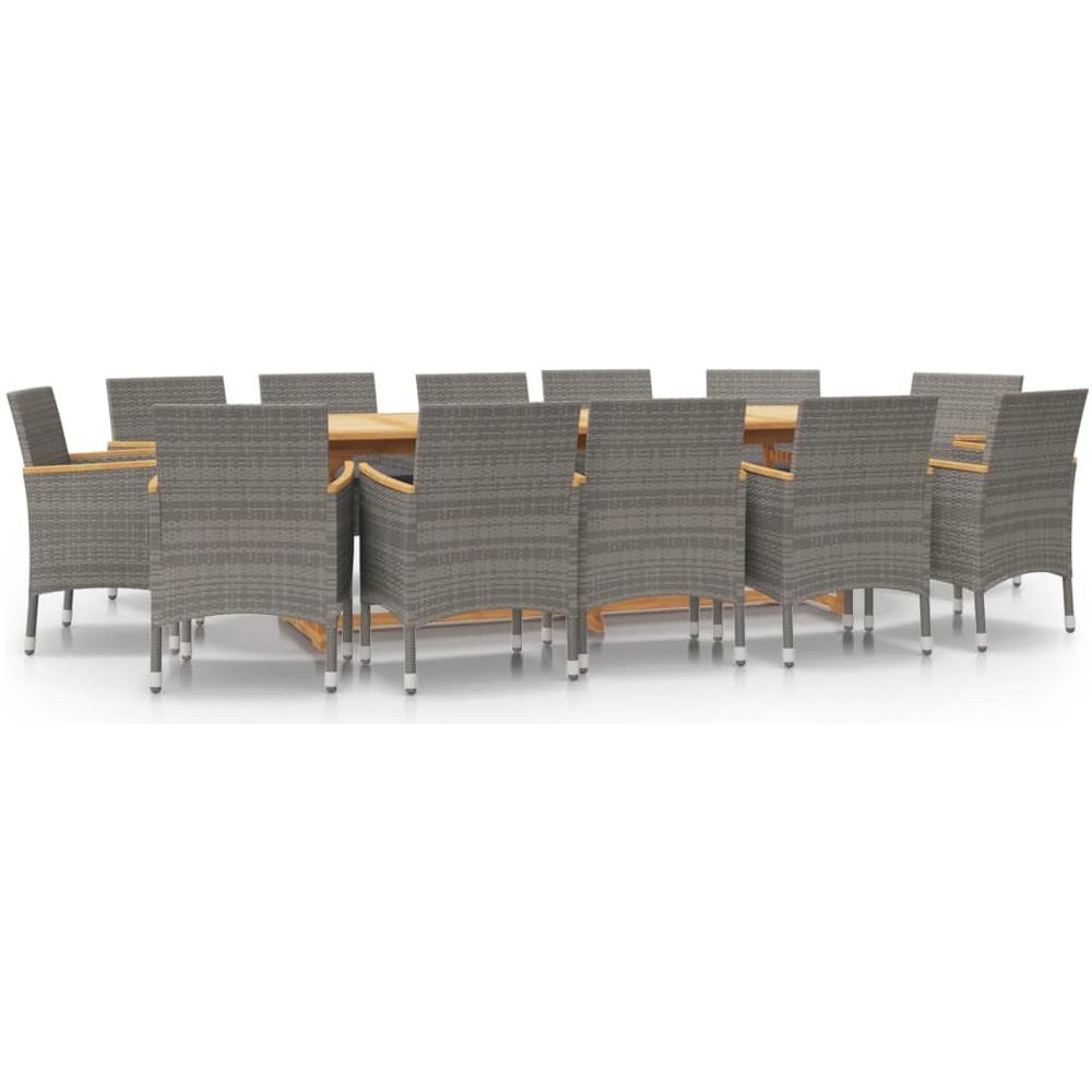 Set Da Pranzo Per Giardino 13 Pz Con Cuscini Grigio - Foto 2