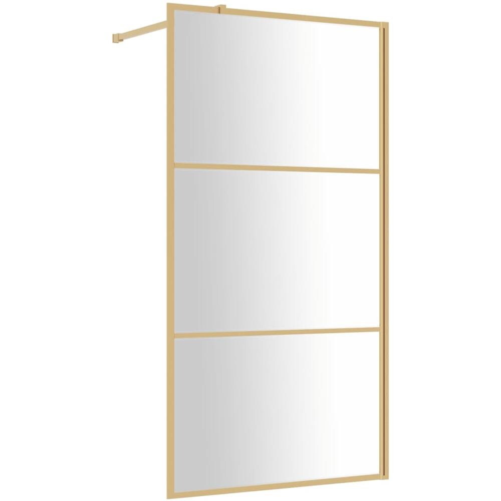Parete Per Doccia Walk-in Vetro Trasparente Esg 100x195 Cm Oro - Foto 2
