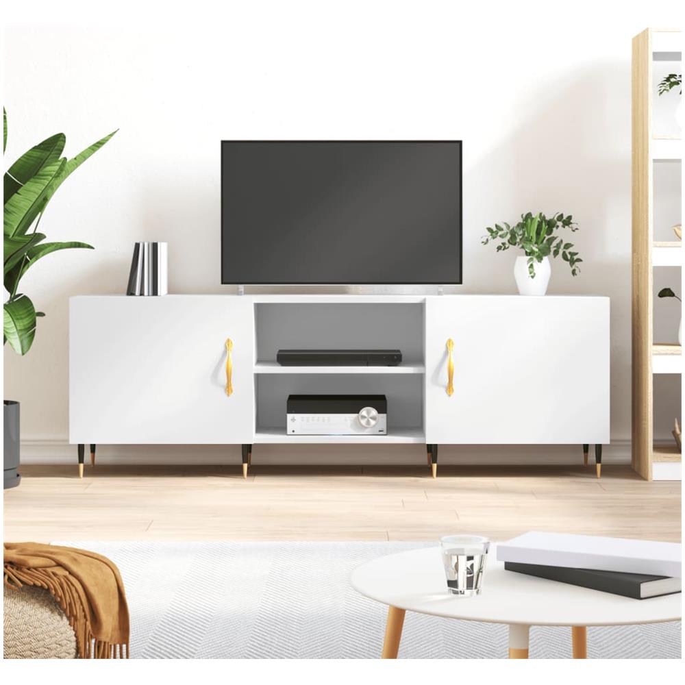 Mobile Porta Tv Bianco 150x30x50 Cm In Legno Multistrato - Foto 1