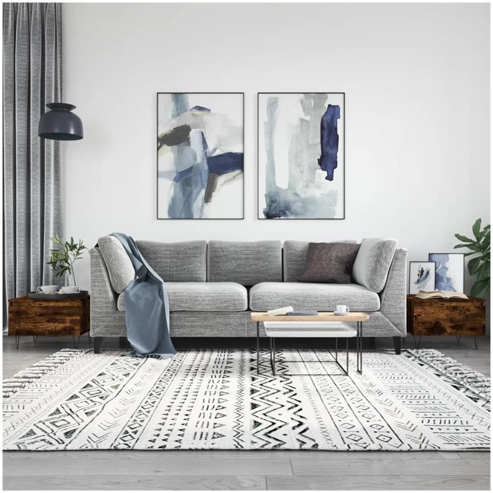 Tavolini Salotto 2pz Rovere Fumo 50x46x35 Cm Legno Multistrato - Foto 1