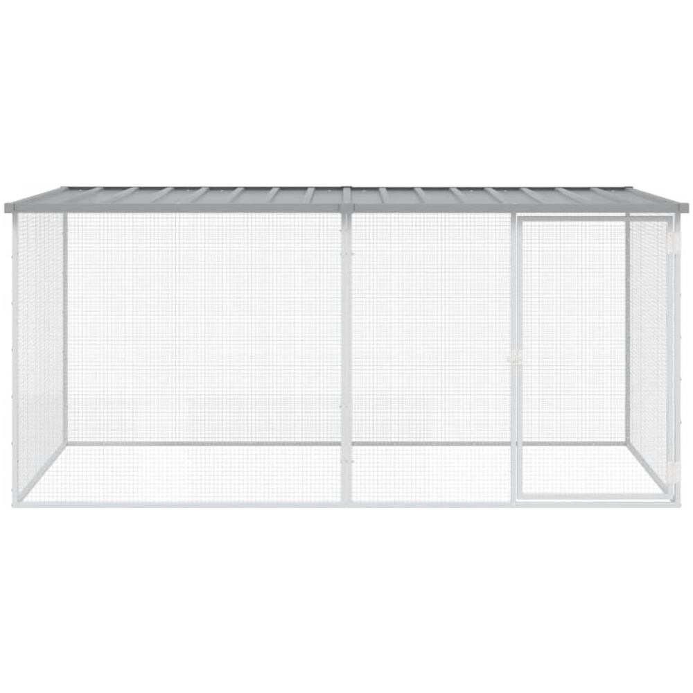 Gabbia Polli Tetto Grigio Chiaro 203x98x90 cm Acciaio Zincato - Foto 3