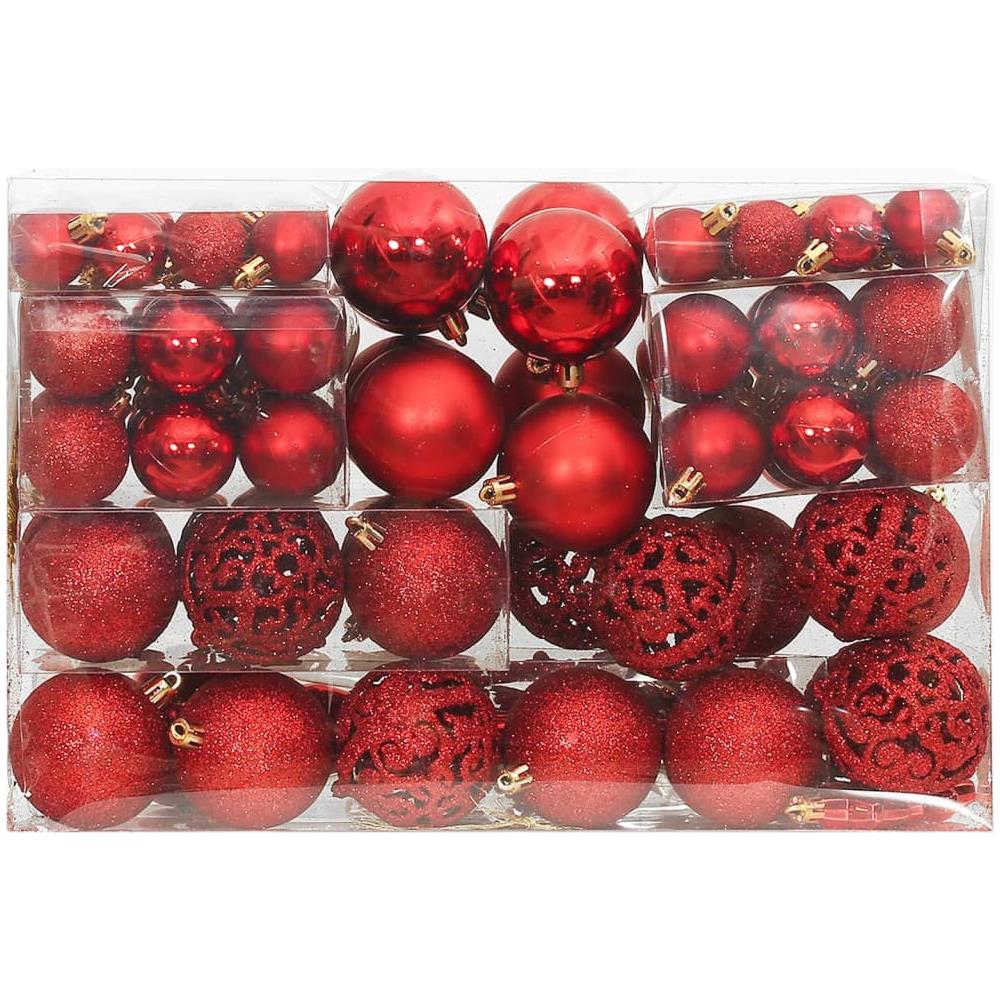 Set Palline Di Natale 111 Pz Rosso In Polistirene - Foto 2