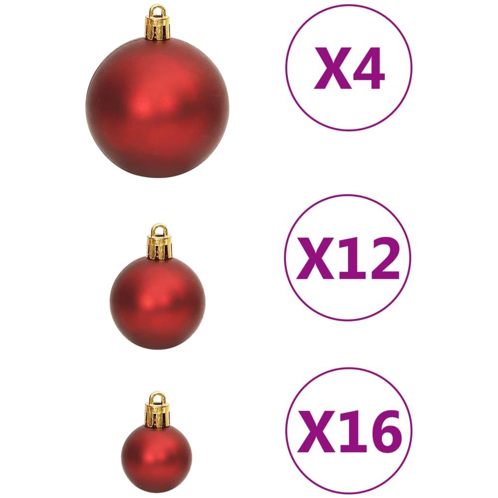 Set Palline Di Natale 111 Pz Rosso In Polistirene - Foto 7