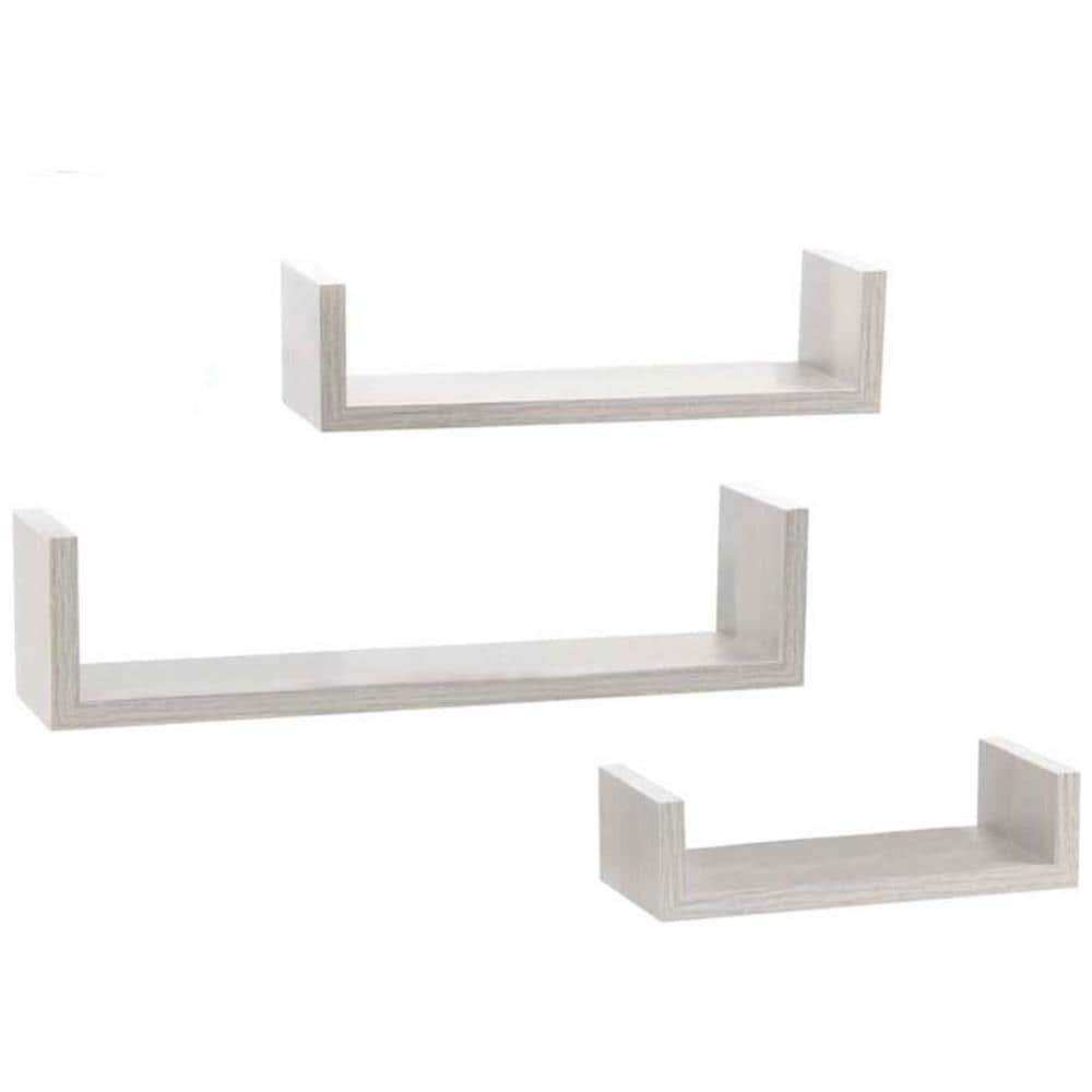 Set 3 Mensole Da Parete Moderne Design Con Bordi Mensola Scaffale Legno Bianco - Foto 1