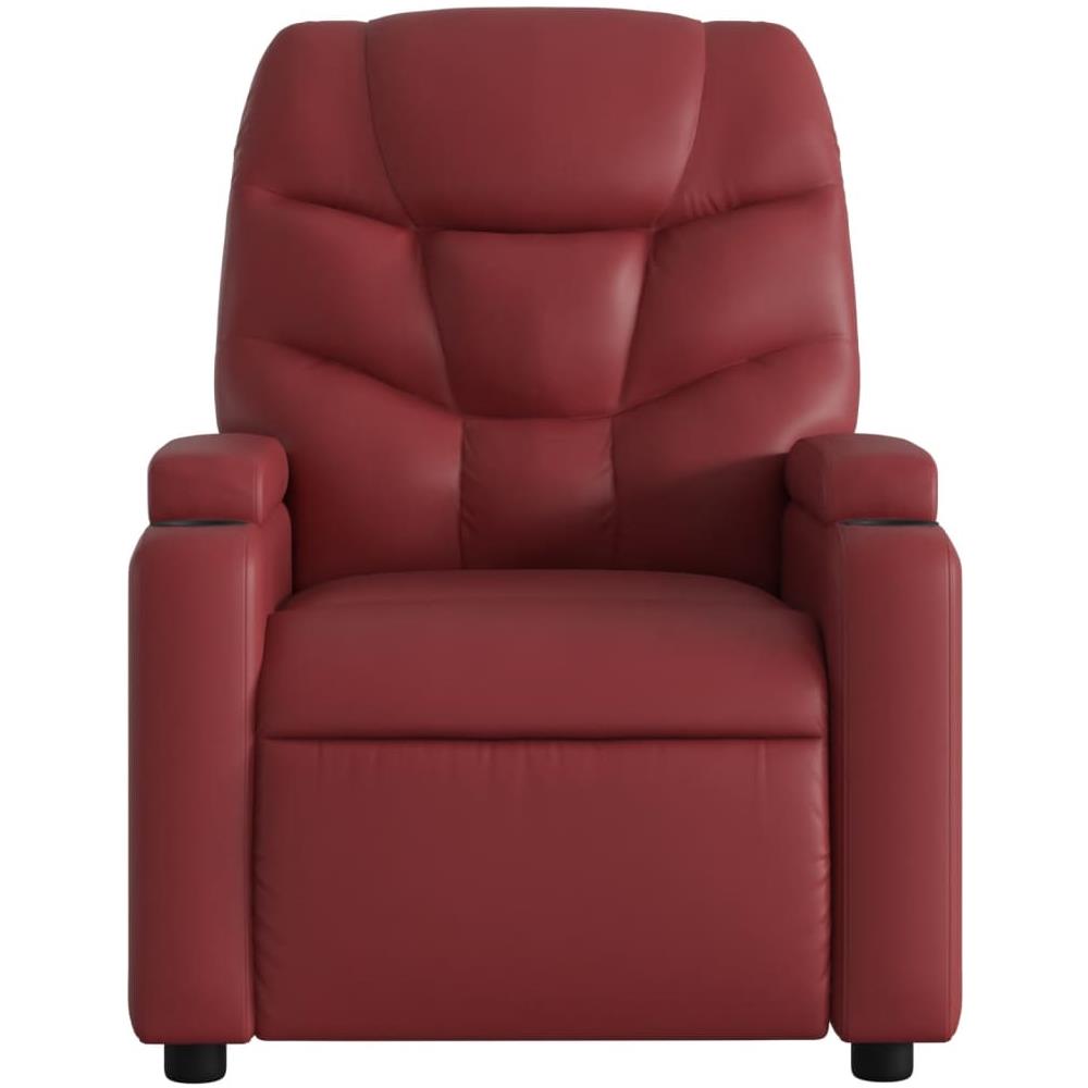 Poltrona Reclinabile Rosso Vino In Similpelle - Foto 2
