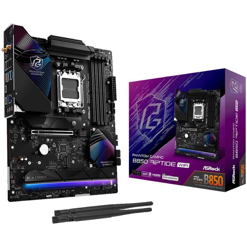 Scheda Madre Phantom Gaming Riptide 90-MXBQT-A0UAYZ WIFI Socket AM5 Chipset B85 ATX - Foto 6