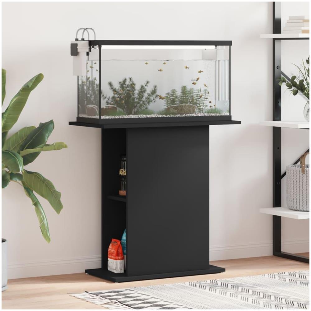 Supporto per Acquario Nero 75x36x72,5 cm in Legno Multistrato - Foto 2