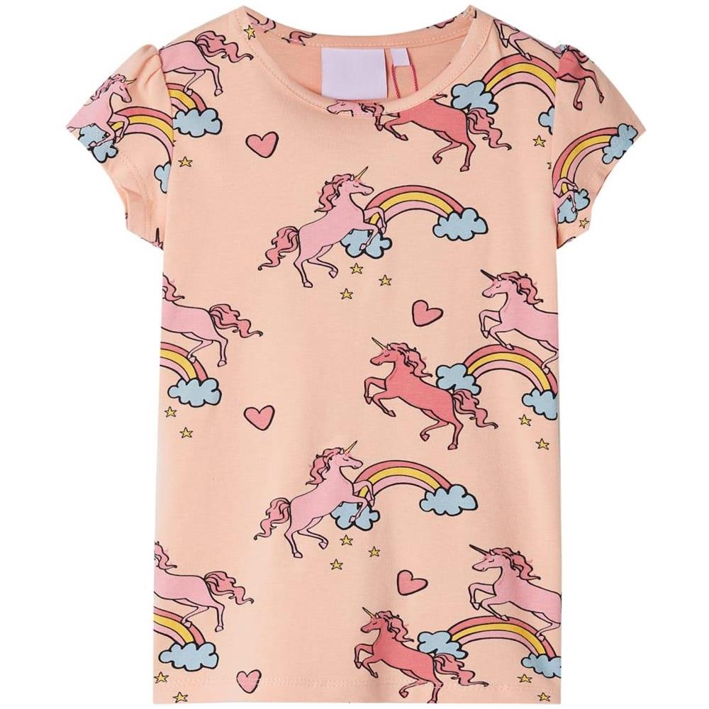 Pigiama da Bambina a Maniche Corte Arancione Chiaro 128 - Foto 2